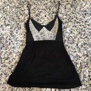 Urban Outfitters Patterned black tank